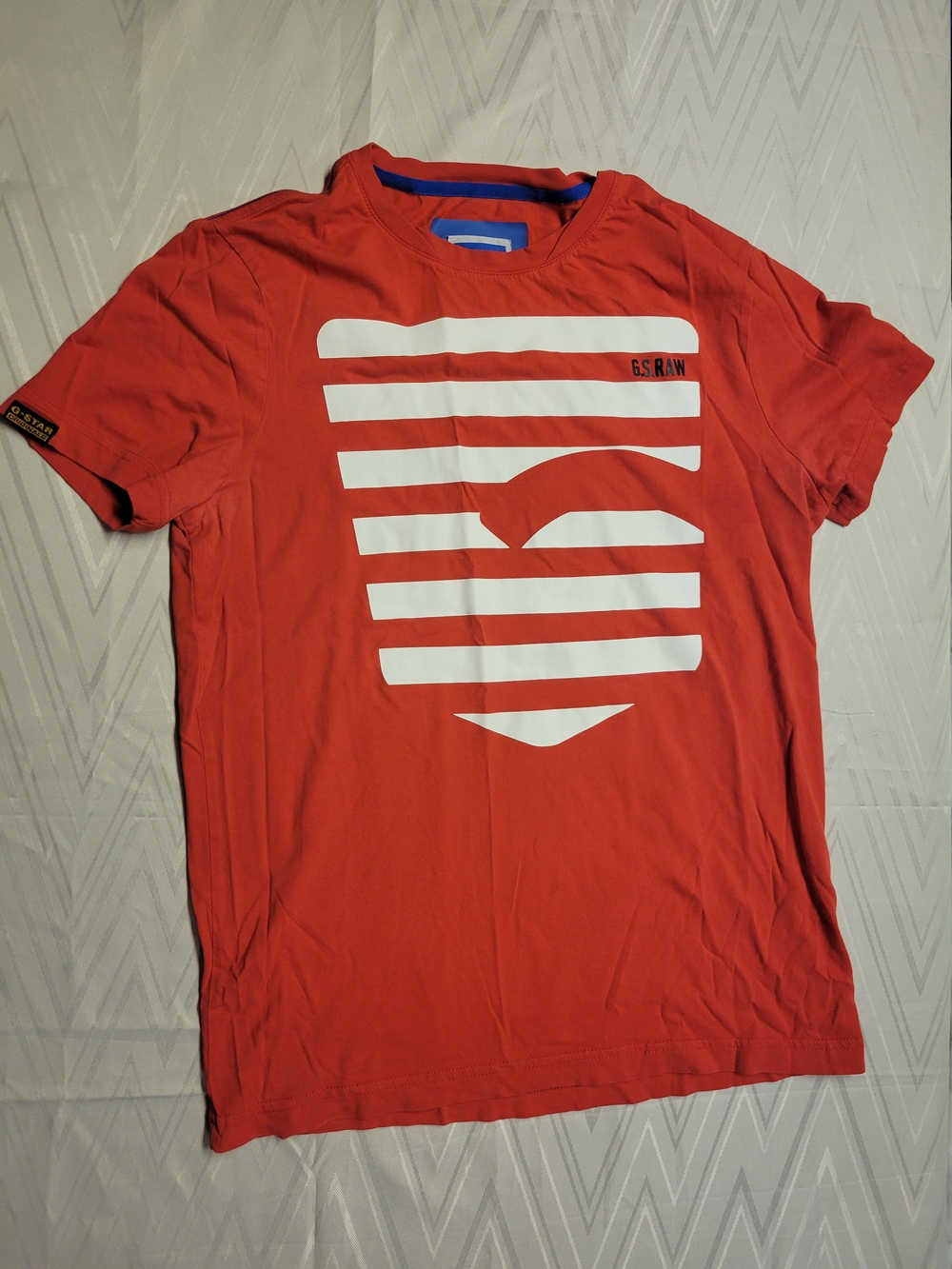G-Star Men’s Red Short Sleeve Graphic Stripe Tee